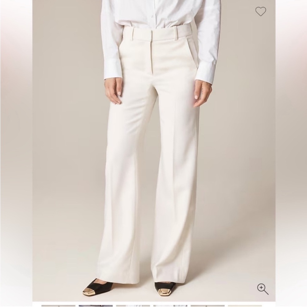 NWT J.Crew | Carolina pant in wool-blend flannel | Ivory | Size 10